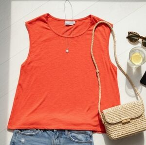 Athleta Vibrant Orange Sheer Tee
